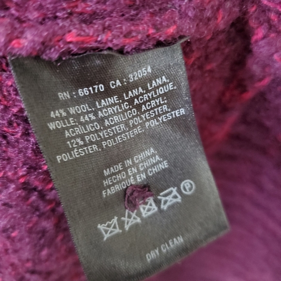 Anthropologie Wool Blend Cowl Neck Purple Sweater Size M - Picture 8 of 8